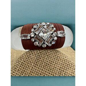 Rada Italy Anthropologie Amadea Bangle Bracelet Chunky Crystal Size 8 Funky NWOT